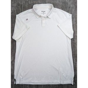 Rhone Polo Shirt Mens Large White Short Sleeve Stretch Golf Casual Performance